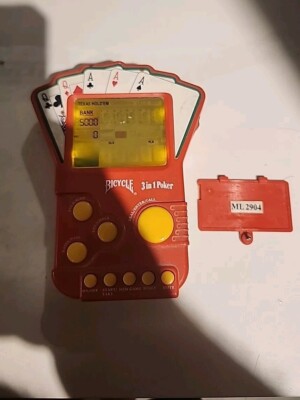 Bicycle 3 In 1 Poker Techno Source Handheld Electronic Game 2004 Tested Working