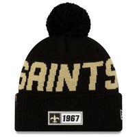 Nfl New Orleans Saints Road Sideline 2019 Bobble WollmüTze Cuffed Knit Newera