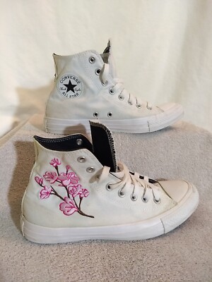 Converse Unisex CTAS Hi White Cherry Blossom 'Yamazakura', Size: 7  #JJ13+6