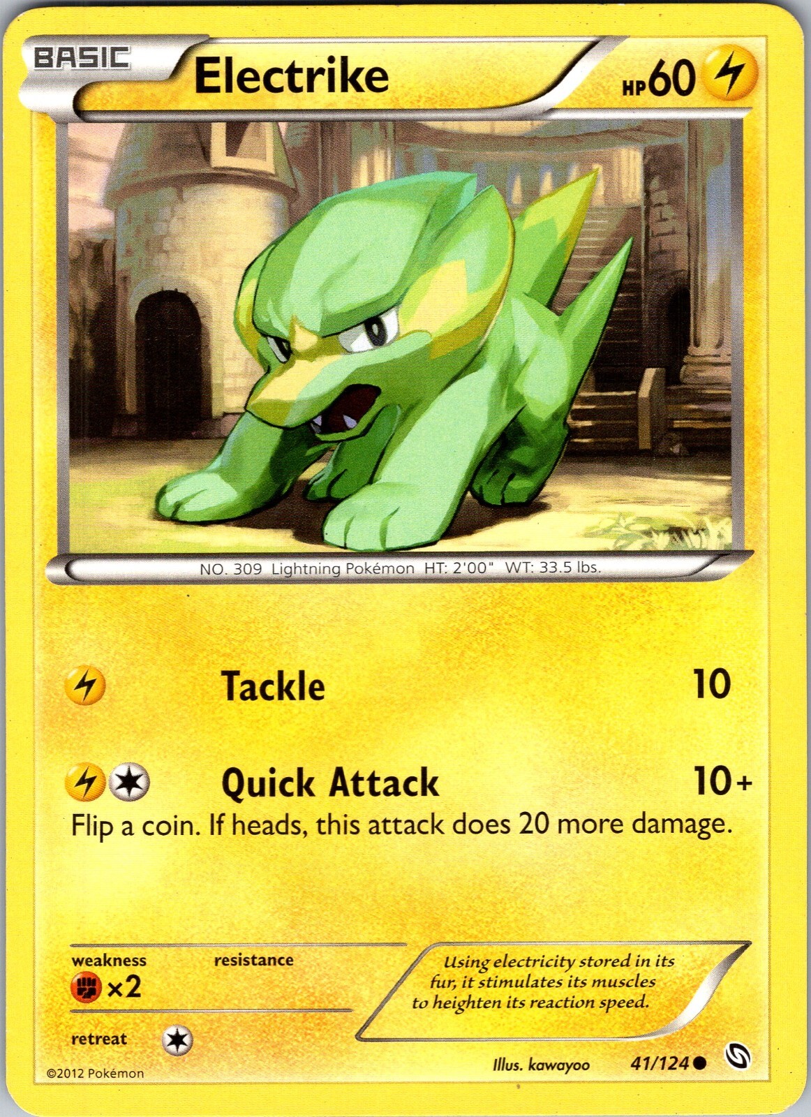 Pokemon TCG Electrike B&W Dragons Exalted 41/124 Regular Common Card NM