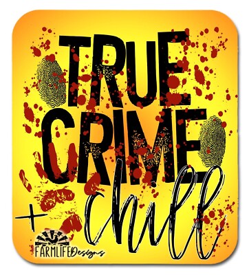 True Crime Lovers Magnet, True Crime and Chill blood splatters,  4'' wide