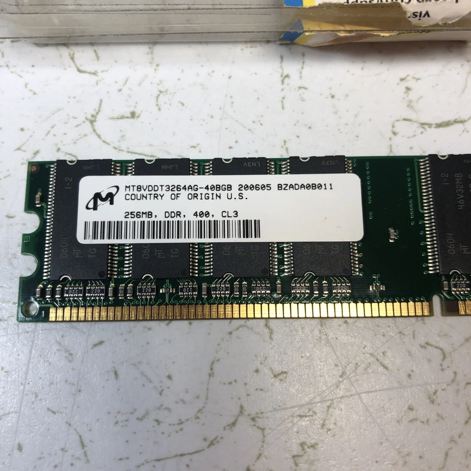 256MB PC3200 MICRON MT8VDDT3264AG-40BGB DDR-400 DDR1 Ram Memory Kit DIMM - Image 2 of 4