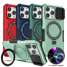 For iPhone 15 Pro Max 14 13 12 11 Shockproof Magnetic Mag safe Ring Stand Case
