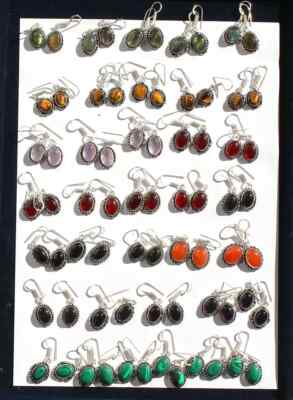 Multi Wholesale Earrings,Handmade 925 Silver Plated Earrings,Crystal Earrings~