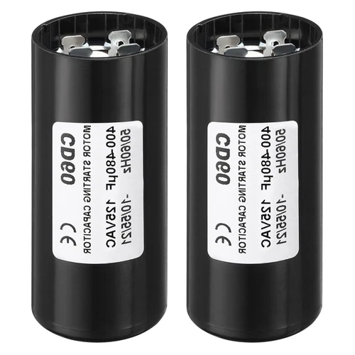 2 Pack Motor Start Capacitor 400-480uF/Mfd 125V 50/60Hz CD60 Run Capacitor Motor