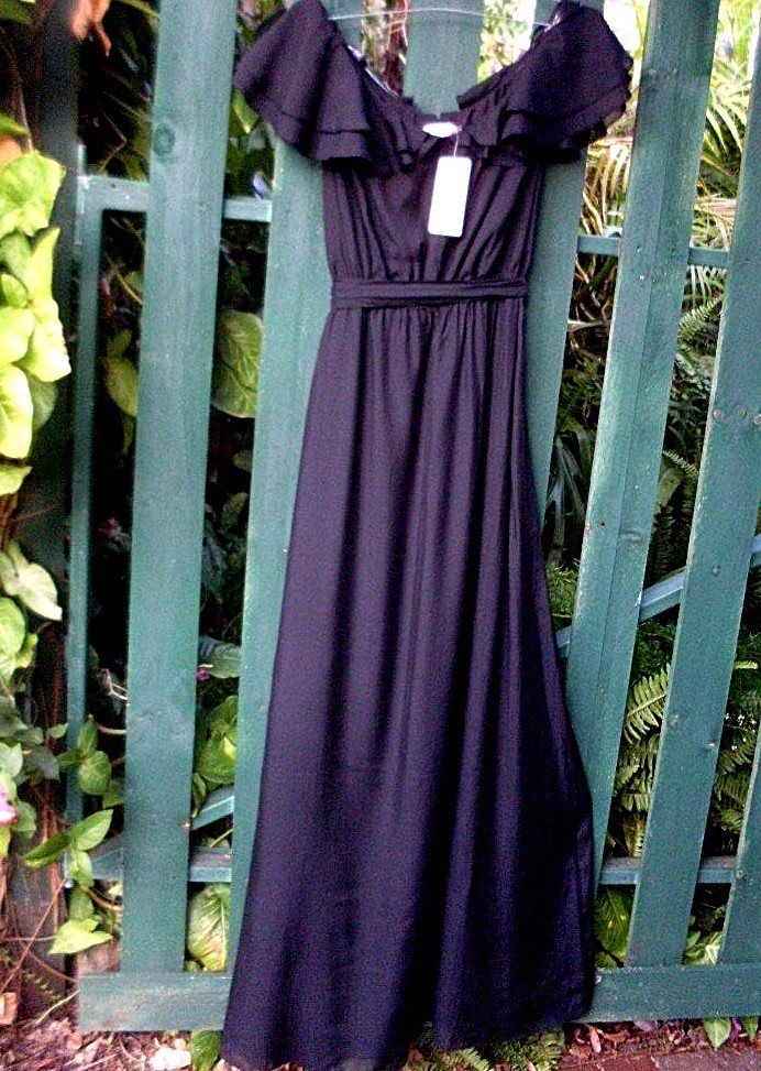 RRP$290!! PINK RUBY (Sz: 14) Tall Ladies BLACK SILK Designer NATASHA MAXI  DRESS | eBay