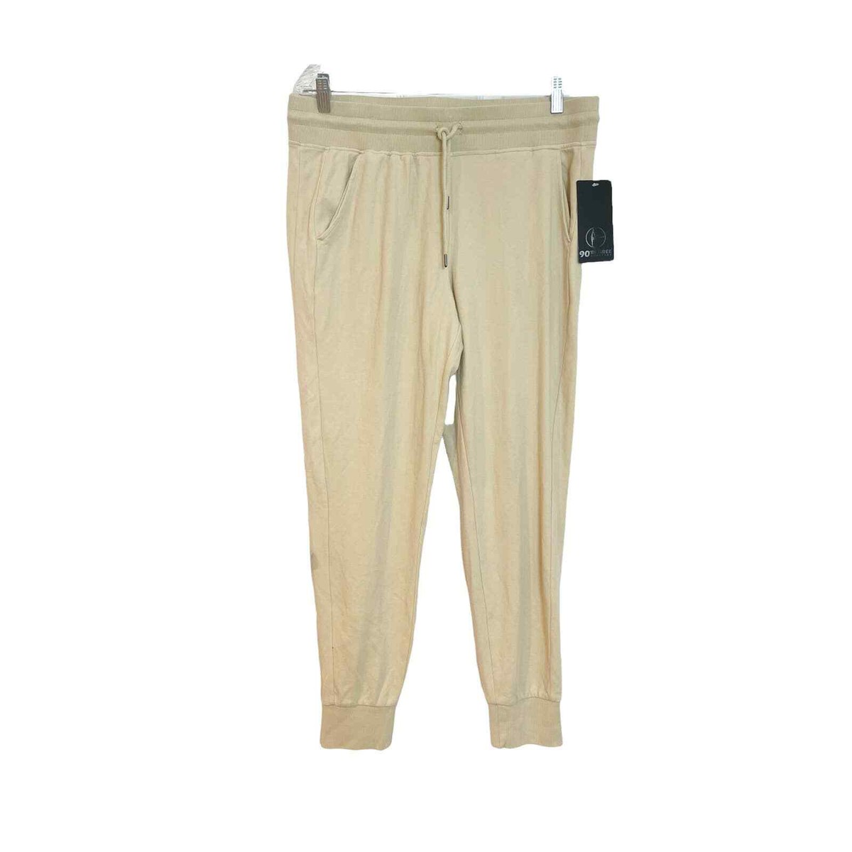 New 90 Degree By Reflex Women's Knit Jogger Pants Straight Legs Nude Wash L