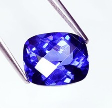 Certified Blue Natural Tanzanite Loose Gemstone 10 Ct Cushion A+Quality Gems W21