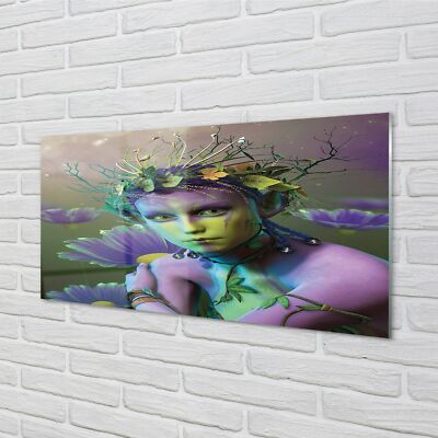 Tulup Acrylglas 100x50 Wandkunst Elf Frau Blumen