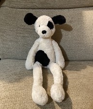 Jellycat Pitterpat Puppy Dog Long Leg Black & Cream Plush Soft Toy