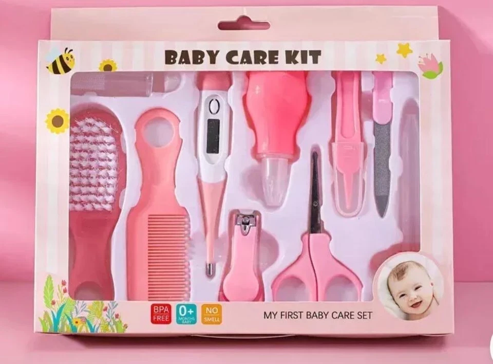 10 peças novo conjunto de cuidados com a saúde infantil para bebês limpador de nariz kit termômetro cortador de unhas - Imagem 4 de 4