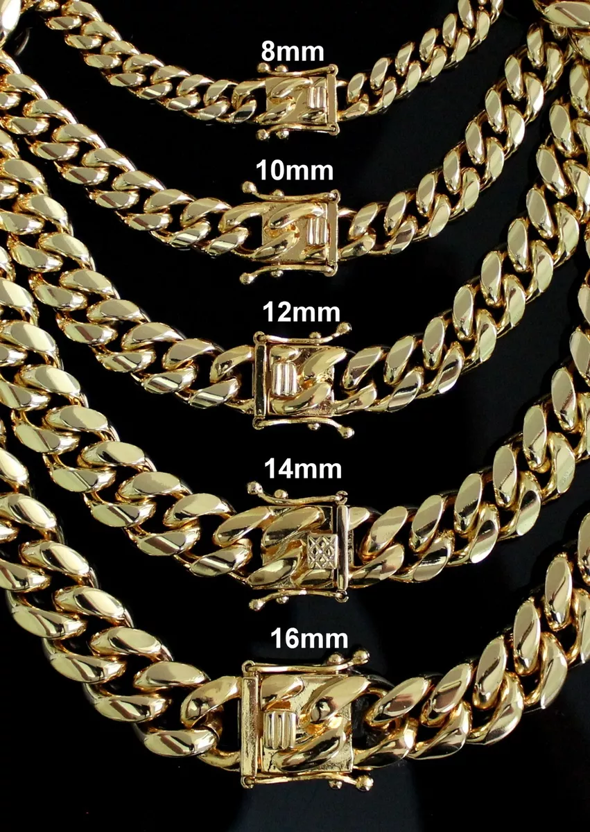 Mens stainless steel gold best sale chain