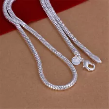 20" - 24" Mens Womens 925 Sterling Silver 4mm Wide Snake Chain Necklace #N243