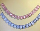 Personalised Alphabet Baby Shower Bunting Party Decoration Banner Boy Girl BSB6a