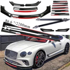 For Bentley Continental Front Bumper Lip Spoiler Splitter Side Skirt Body