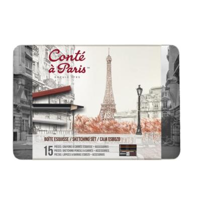 Conte a Paris Skizzen-Set : 15 Teile Skitzen Stifte & Carres + Zubehör