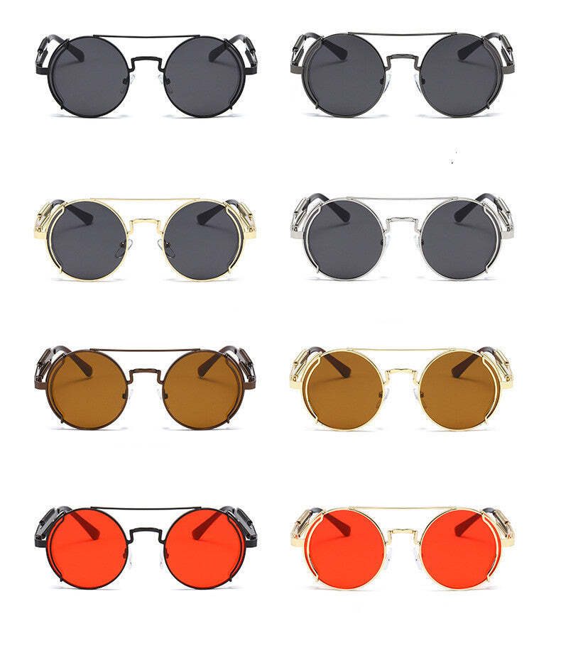 Sunglasses Men's Steampunk Metal Double Spring Leg Glasses