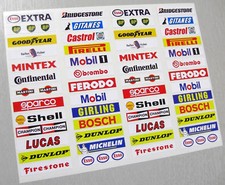 SLOT CAR Classic vintage retro Barrier Sponsor stickers x52 fits SCALEXTRIC