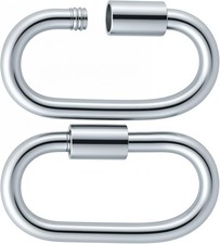 2pcs Oval Jewelry Clasp, 925 Sterling Silver Screw Locking Carabiner Clips, S...