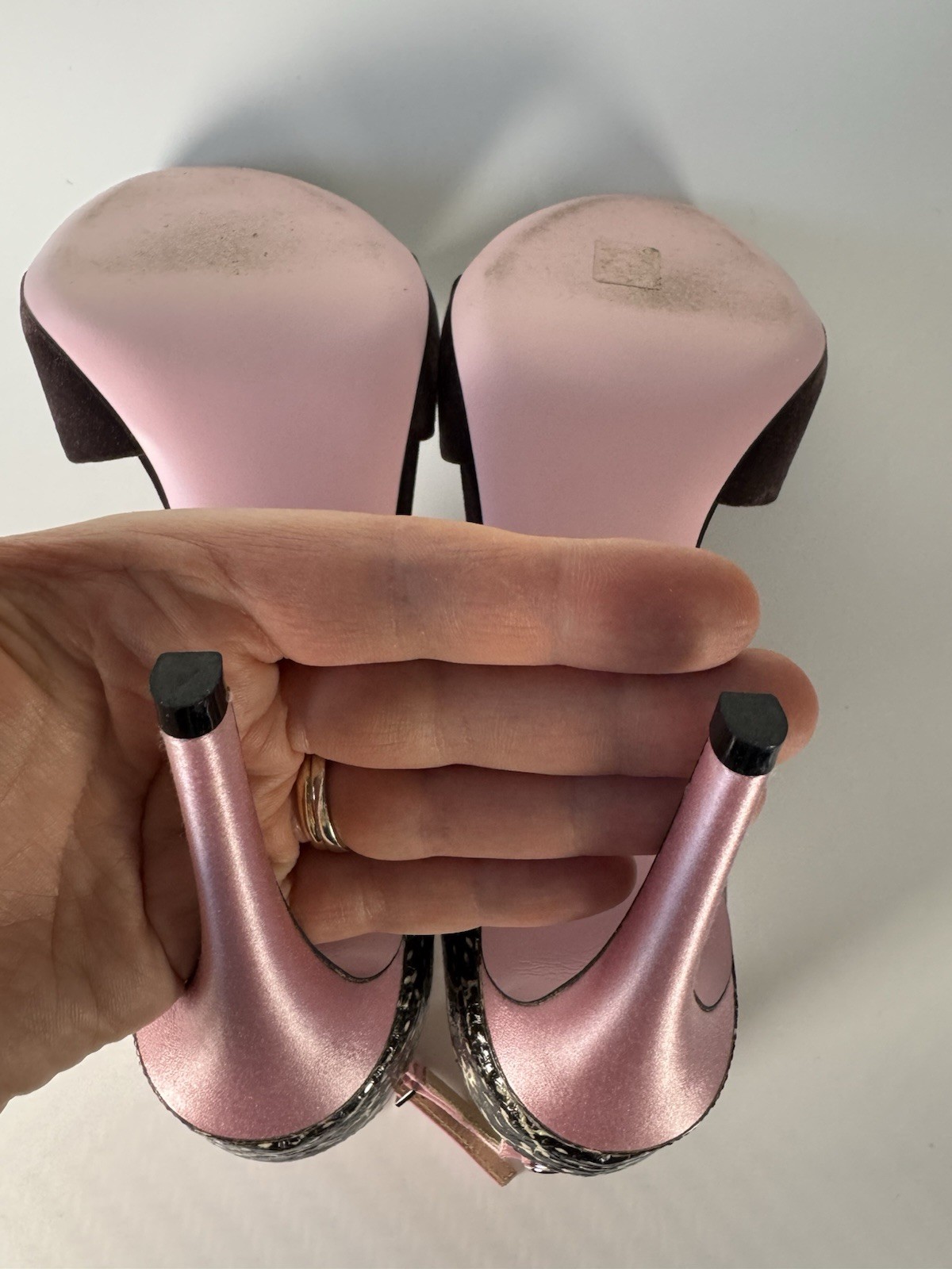 Fendi Multicolor Python Embossed Leather and Velv… - image 8