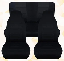 Fits 2003-2006 Jeep Wrangler LJ Front and Rear seat covers Black cotton