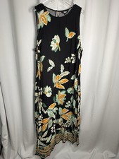 Slim Factor By Investments Women Tropical Print Kelly Maxi Dress Sz 3X New