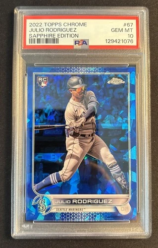 2022 TOPPS CHROME JULIO RODRIGUEZ SAPPHIRE EDITION #67 PSA 10 GEM MT
