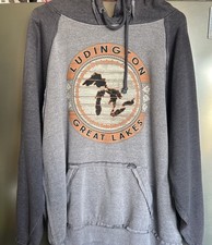 Great Lakes Hoodie Mens LPullover Sweatshirt Nice!