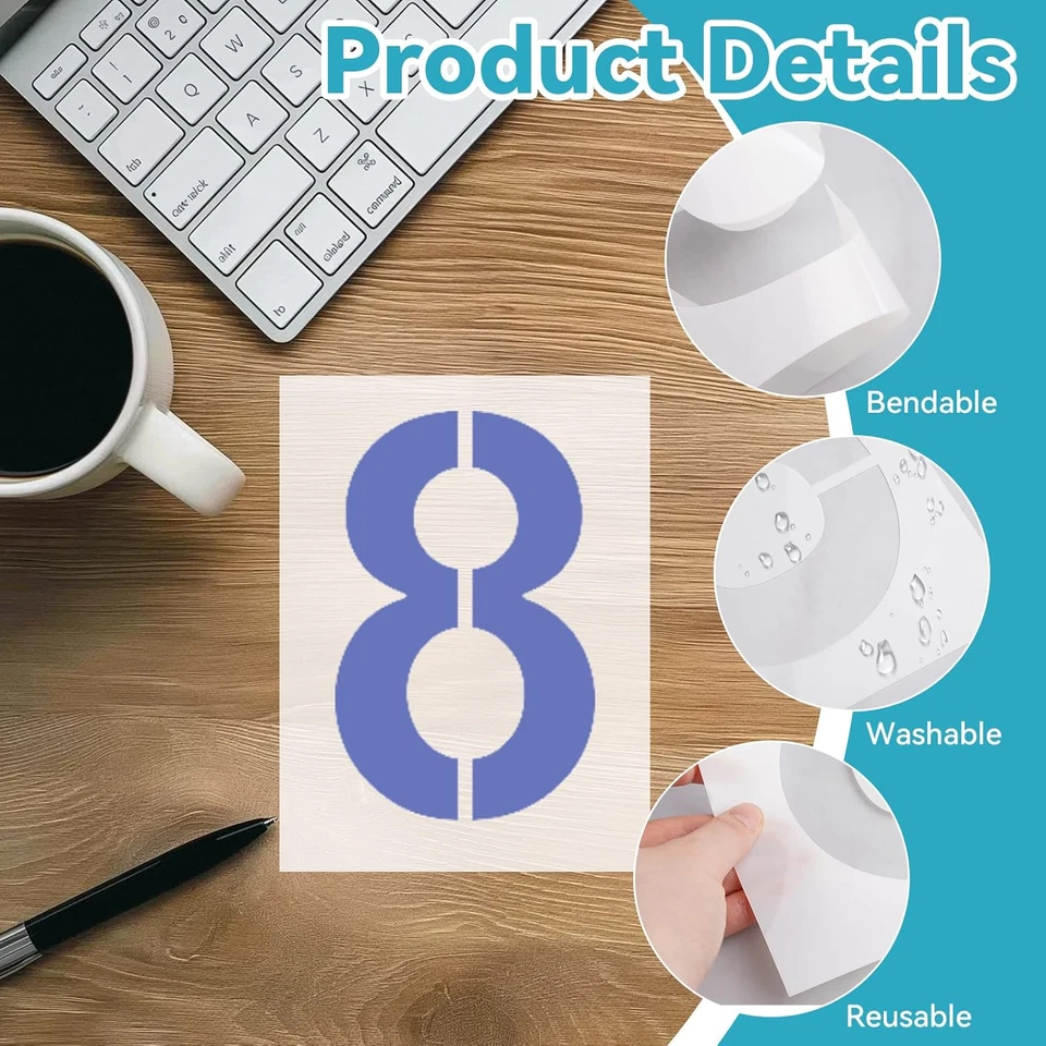 23cm Zahlen Schablonen 0 9 Kunststoff wiederverwendbar Waschbar Parkplatz Hausnu - Bild 3 von 4