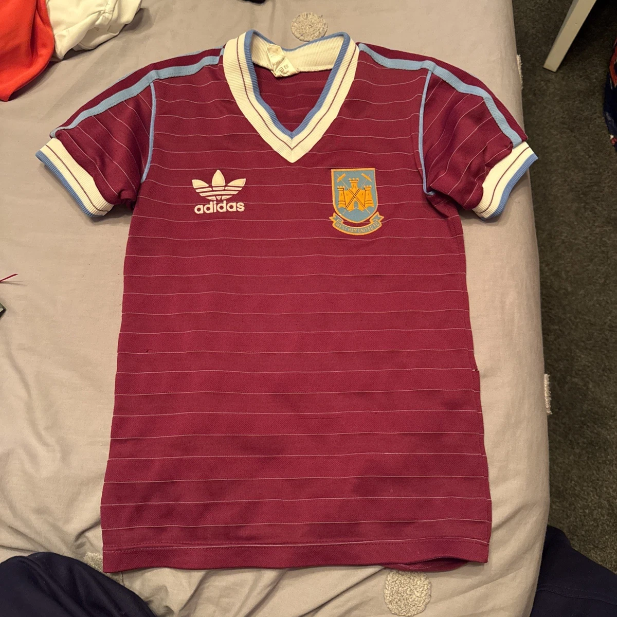 Maillot Vintage West Ham United – Années 70 – Admiral – Taille Enfant 14 – Rare