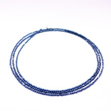 Blue Sapphire Necklace 2mm Faceted Rondelle Beads Blue Sapphire Gemstone Beads