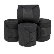 Equestrian Horse Tack Fleece Polo Wraps Bandages - Black Color - Pony Size