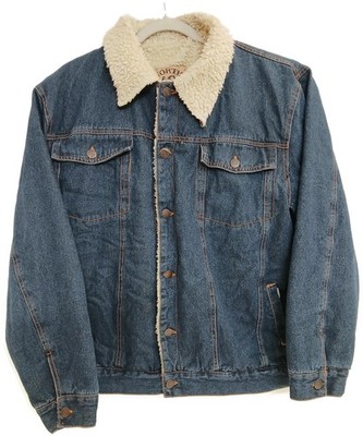 North 40 Jacket Mens Large Blue Sherpa Lined Denim Trucker Button Front Warm