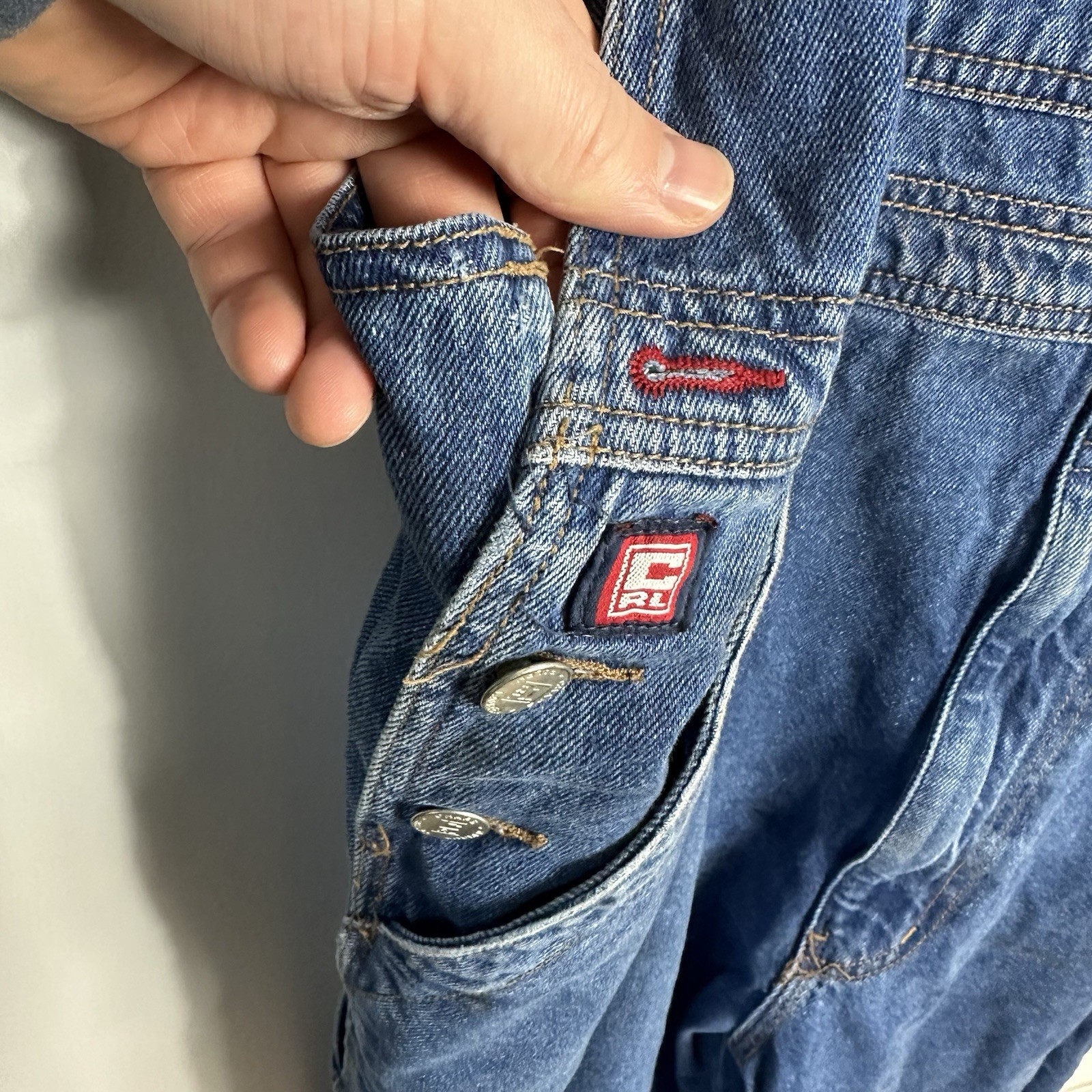 Polo Ralph Lauren Denim Dungarees, Blue Navy, Vintage  Chaps, Size Mens Large thumbnail 7