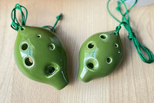 Soprano G  C 6 Hole Green Pendant Ceramic Ocarina