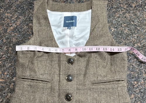 Mod Cloth brown herringbone three button women’s Vest Adjustable small Lined - Picture 6 of 10