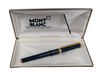 Mont Blanc Noblesse Oblige Navy 14kt Medium Point Fountain Pen  In Box