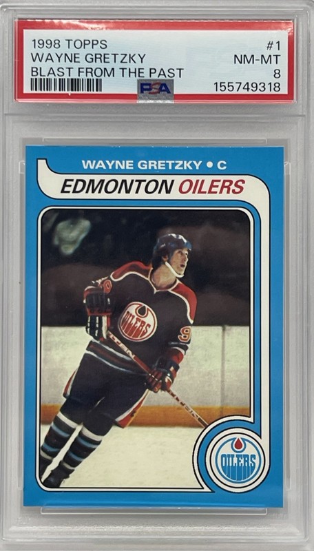 1998 Topps WAYNE GRETZKY Blast from the Past Rookie Reprint #1 PSA 8
