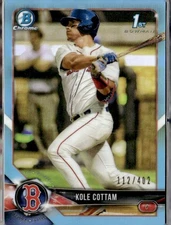 2018 Bowman Draft #BDC-69 Kole Cottam  Boston Red Sox /402 Light Blue