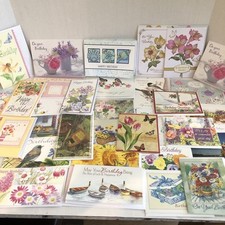Greeting Cards Lot Of 47 Mixed Birthday Cards  Envelopes Vtg Floral Men Women
