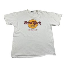 Vintage Hard Rock Cafe San Antonio T Shirt USA Made White Graphic Tee L