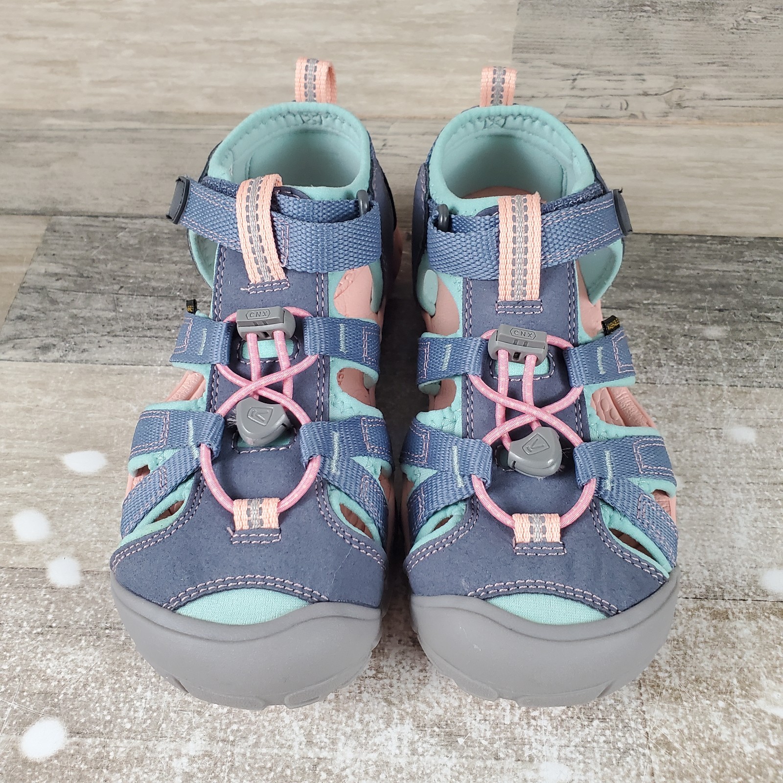 Sandali da trekking KEEN Seacamp II CNX giovanili taglia 2 pietra focaia onda oceano gancio e anello