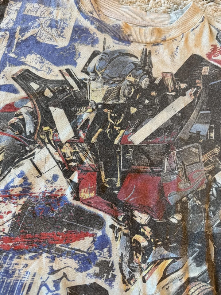 Camiseta Transformers Juvenil 14/16 Beige Gráfico Optimus Prime Robot Película 2011 Foto 2 de 4