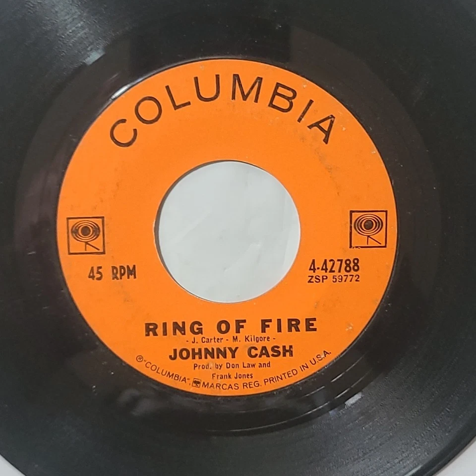 Johnny Cash ~ Ring Of Fire/ I'd Still Be There ~ Columbia 45 RPM Record Foto 2 de 4