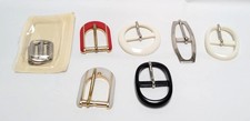 Vintage Lot of 7 Assorted 1960s Belt Buckles Plastic Metal Retro Styles
