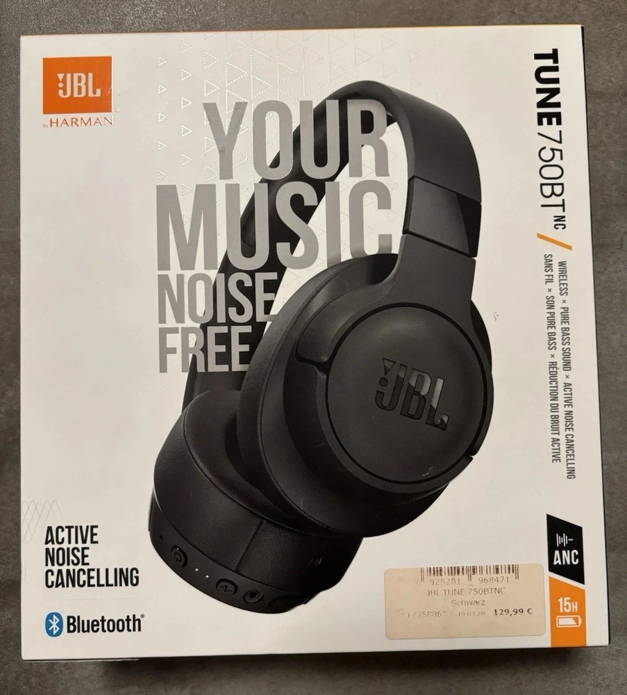 JBL TUNE 750BTNC, Kopfhörer, schwarz, Neu, Bluetooth