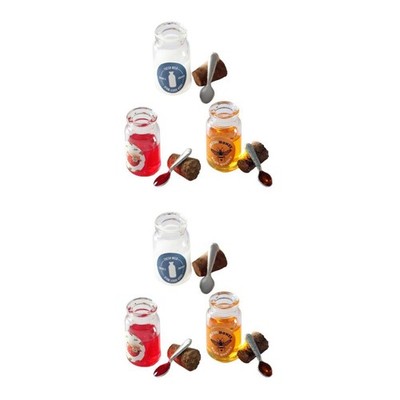  6 Sets Lebensmittelmodelle Mini Landscape Strawberry Sauce Milk Honig Modell