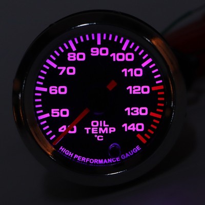 _Oil Temperature Gauge 52mm/2.0in 40 140  Display 7 Colors Backlight Black Dial