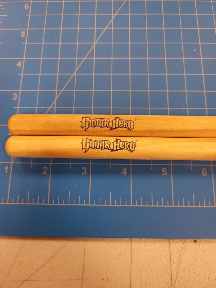 Guitar Hero Drum Sticks Pair Wood Tip Standard Size Replacement Accessory - Image 2 of 3