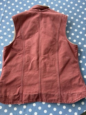 Carhartt Women Vest Pink Rose Lined Zip Front Work Vest Solid